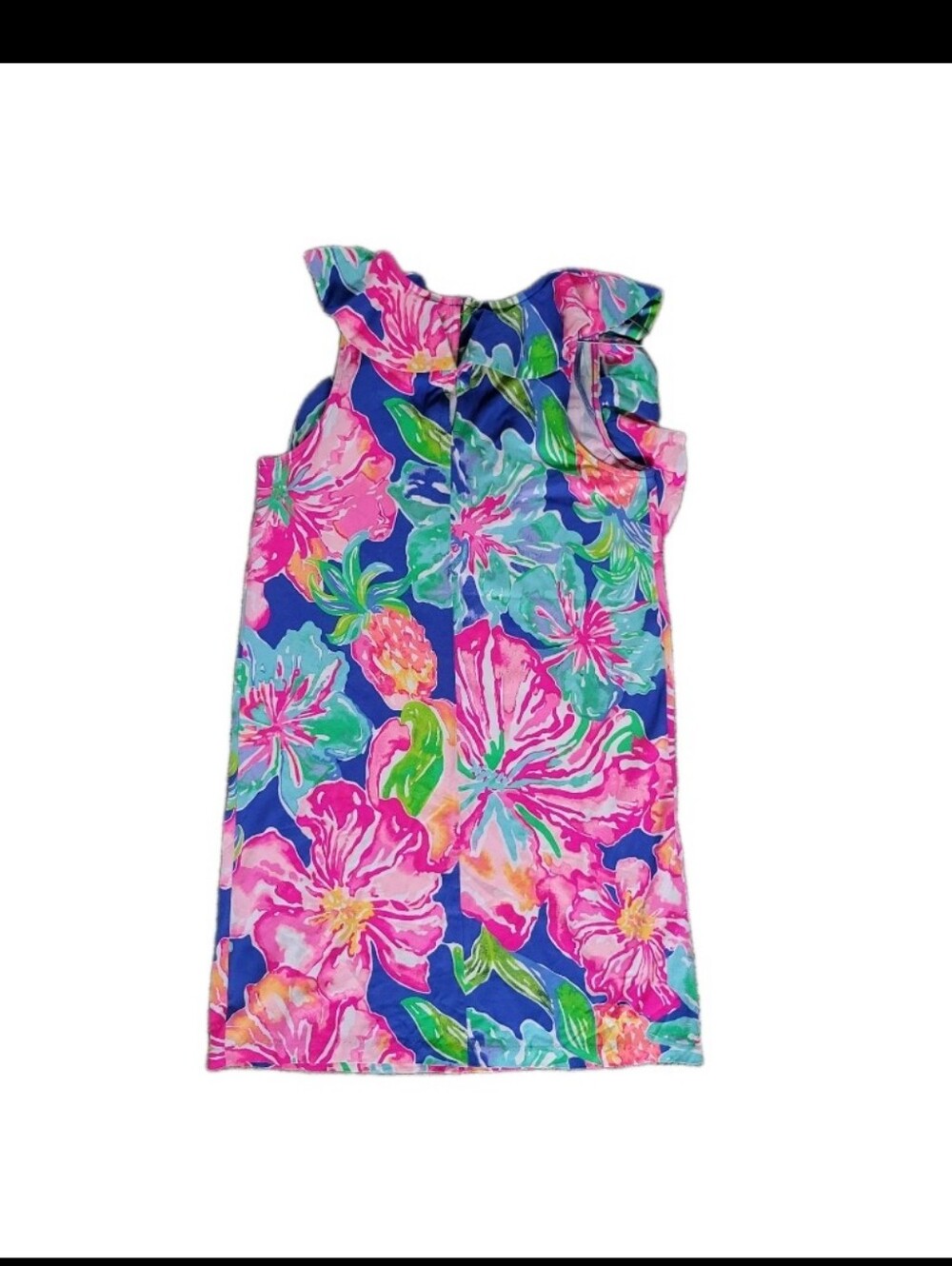 Lilly Pulitzer Utopia Esmeralda Tropical Flower Dress Pink Blue Women Medium - Picture 9 of 9